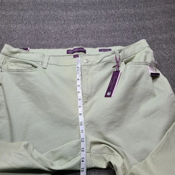 Gloria Vanderbilt Amanda Jeans Womens 22W Green New Tapered High Rise Denim Pant - Picture 3 of 11